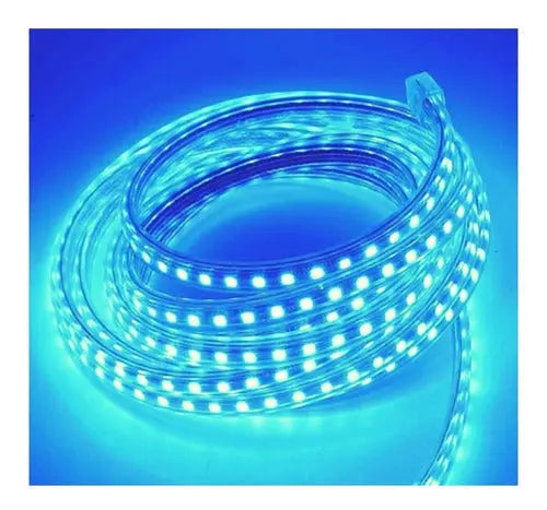Cinta Led Impermeable Con Adhesivo 10 Metros + Cable 220v