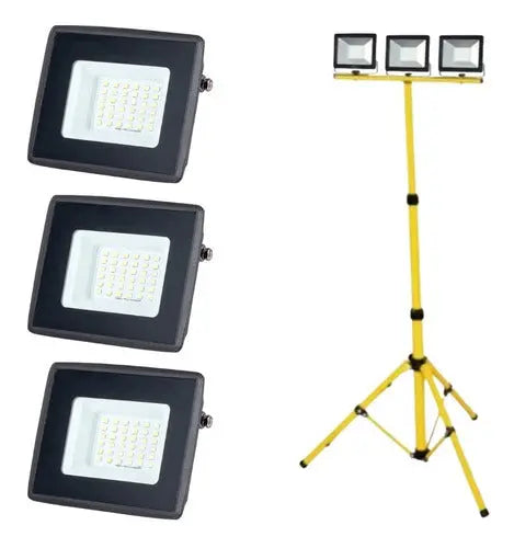 Pack 3 Focos Led 30W 9000lm con Soporte Atril