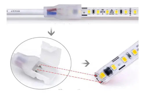 Cinta Led Impermeable Con Adhesivo 10 Metros + Cable 220v