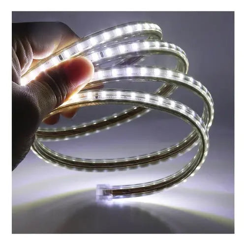Cinta Led Impermeable Con Adhesivo 10 Metros + Cable 220v