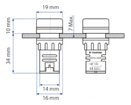 Luz Piloto Verde Led 230v 16mm
