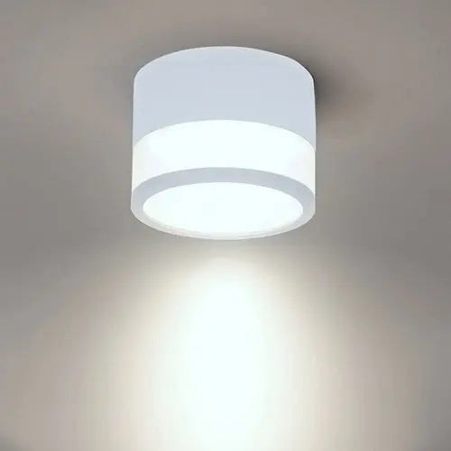 Panel Sobrepuesto Blanco Con Vidrio Decorativo Led 7w Luz Fria