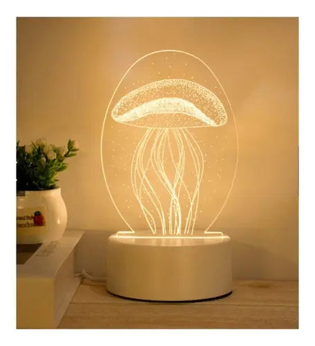 Lampara Led De Velador 3d Ilusion Diseño s 3 Colores Usb