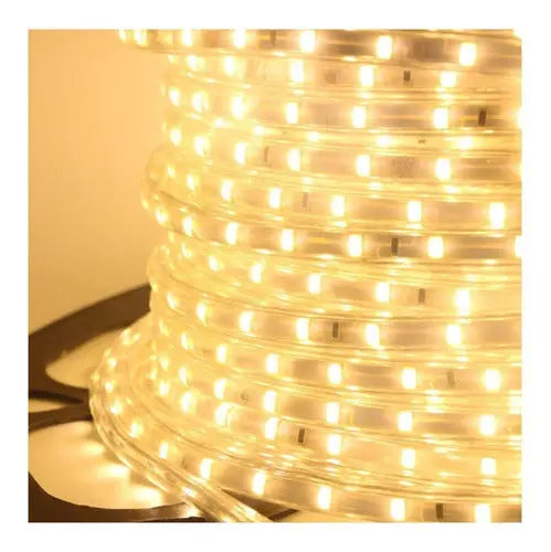 Cinta Led Impermeable Con Adhesivo 10 Metros + Cable 220v