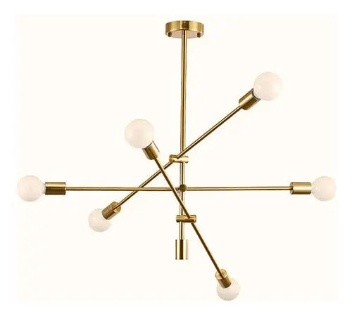 Lampara De Techo Moderna Dorada Elegante + Ampolletas Led