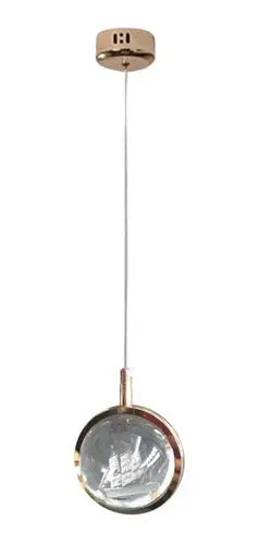 Lámpara Colgante Moderna Elegante Globo Vidrio Bronce Diseño