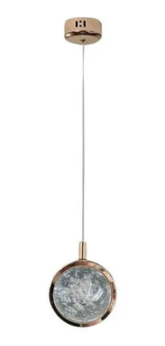 Lámpara Colgante Moderna Elegante Globo Vidrio Bronce Diseño