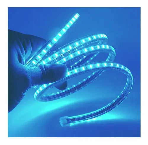 Cinta Led Impermeable Con Adhesivo 10 Metros + Cable 220v