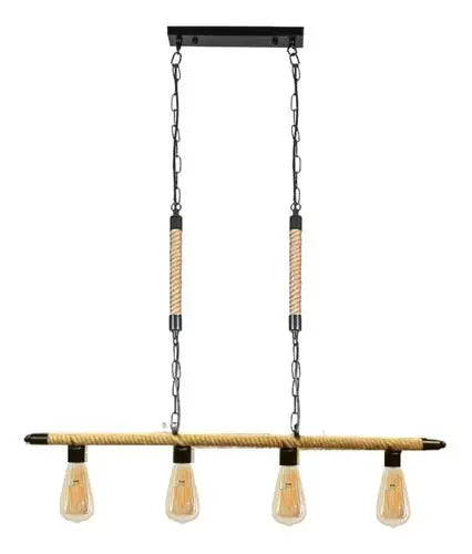 Lámpara Colgante Rustica Vintage con Soga y Cadena E27
