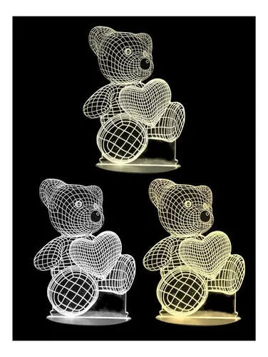 Lampara Led De Velador 3d Ilusion Diseño s 3 Colores Usb