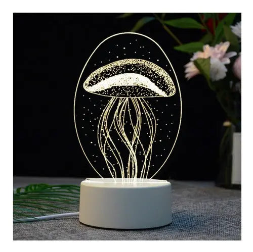 Lampara Led De Velador 3d Ilusion Diseño s 3 Colores Usb