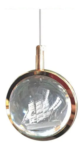 Lámpara Colgante Moderna Elegante Globo Vidrio Bronce Diseño