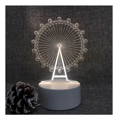 Lampara Led De Velador 3d Ilusion Diseño s 3 Colores Usb