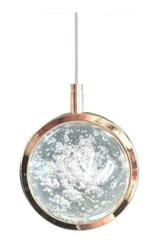 Lámpara Colgante Moderna Elegante Globo Vidrio Bronce Diseño