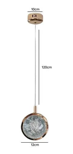 Lámpara Colgante Moderna Elegante Globo Vidrio Bronce Diseño