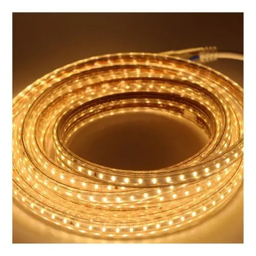 Cinta Led Impermeable Con Adhesivo 10 Metros + Cable 220v