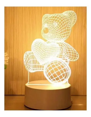 Lampara Led De Velador 3d Ilusion Diseño s 3 Colores Usb