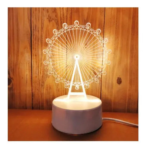Lampara Led De Velador 3d Ilusion Diseño s 3 Colores Usb