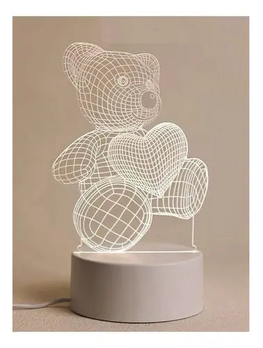 Lampara Led De Velador 3d Ilusion Diseño s 3 Colores Usb
