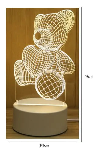 Lampara Led De Velador 3d Ilusion Diseño s 3 Colores Usb