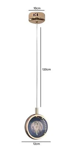 Lámpara Colgante Moderna Elegante Globo Vidrio Bronce Diseño
