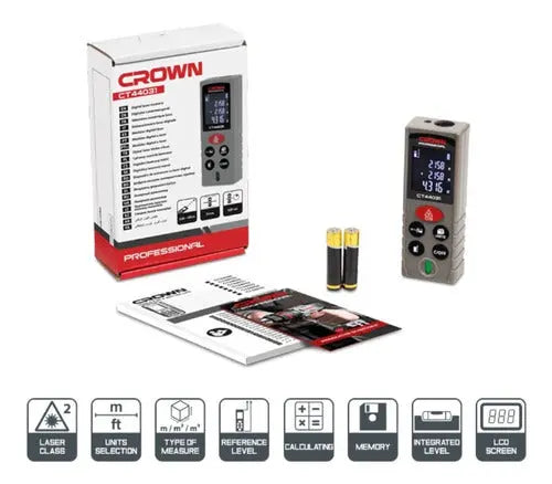 Medidor De Distancia Distanciometro Laser Digital 40mt Crown