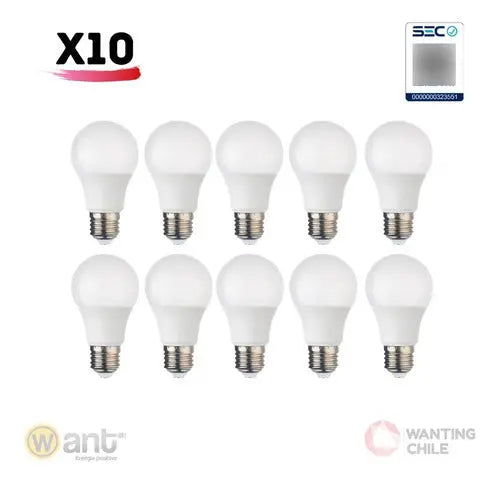 Pack 10 Ampolletas Led Rosca Normal E27 15w Sec