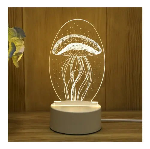Lampara Led De Velador 3d Ilusion Diseño s 3 Colores Usb