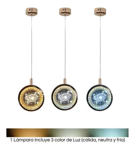Lámpara Colgante Moderna Elegante Globo Vidrio Bronce Diseño