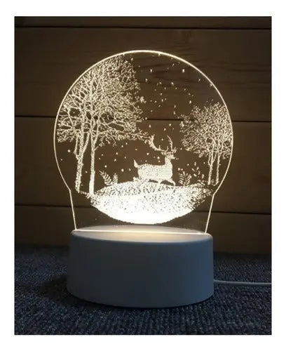 Lampara Led De Velador 3d Ilusion Diseño s 3 Colores Usb