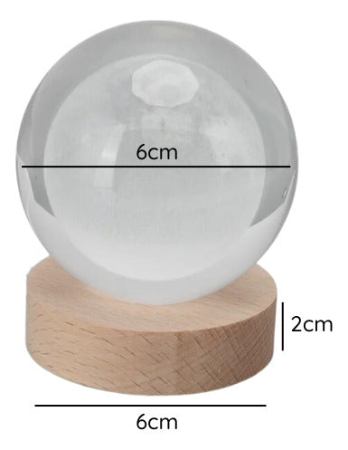 Lámpara De Mesa Esfera Cristal Led Diseño Láser 1w Usb 6'