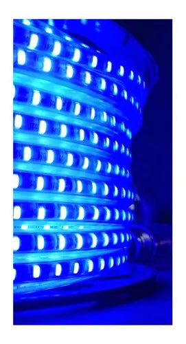 Cinta Led Impermeable Con Adhesivo 10 Metros + Cable 220v