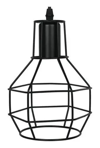 Lampara De Fierro Jaula Vintage Colgante E27 Decoracion Color Negro