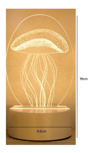 Lampara Led De Velador 3d Ilusion Diseño s 3 Colores Usb