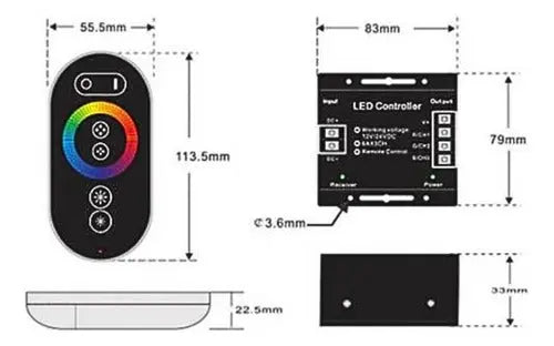 Fuente Poder Con Control Tactil Profesional Cinta Rgb 12/24v