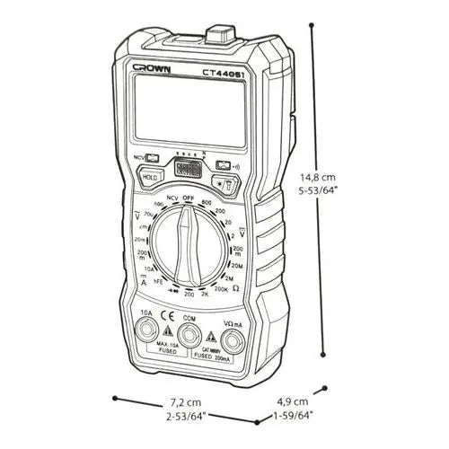 Multimetro Multi Tester Digital Portatil 600v Crown