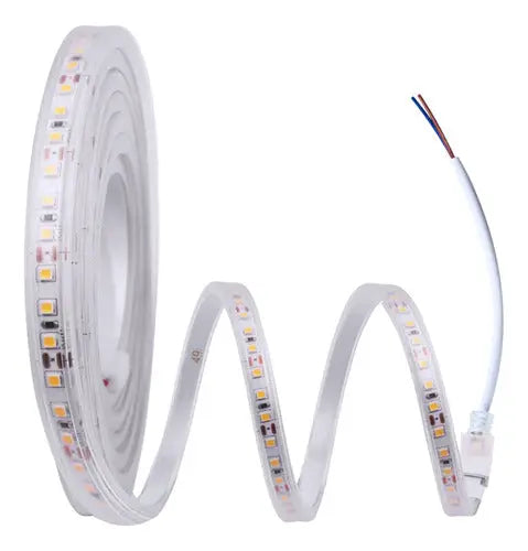 Cinta Led Impermeable Con Adhesivo 10 Metros + Cable 220v