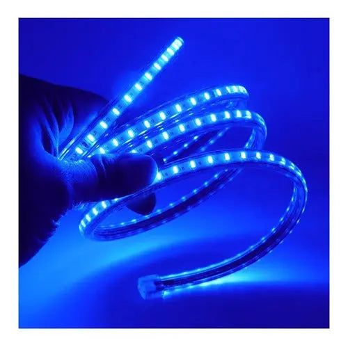 Cinta Led Impermeable Con Adhesivo 10 Metros + Cable 220v