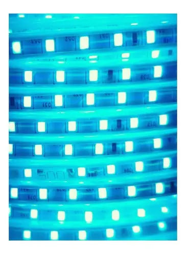 Cinta Led Impermeable Con Adhesivo 10 Metros + Cable 220v