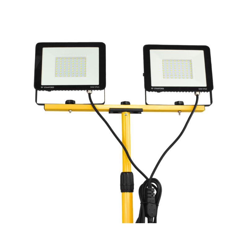 Pack 2 Focos Led 50W 4000lm con Soporte Atril y conexión eléctrica