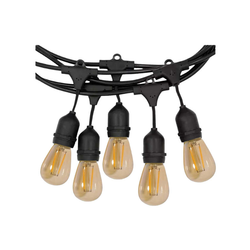 Guirnalda Decorativa Exterior de 10 metros con Ampolletas Mini Edison S14 1W