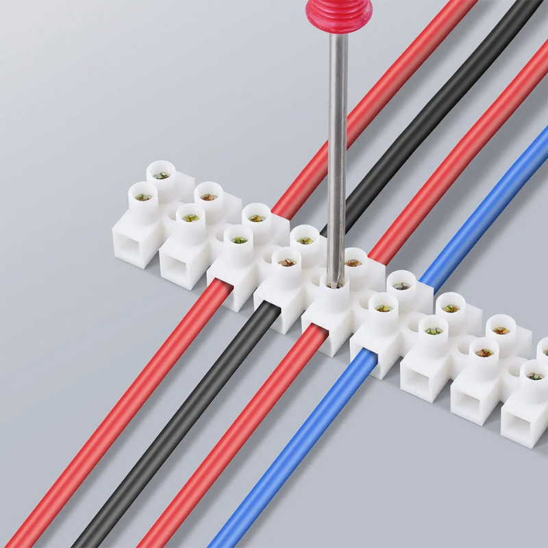 Pack 10 Regletas De Conexion Plastica Negra 12 Polos 10mm