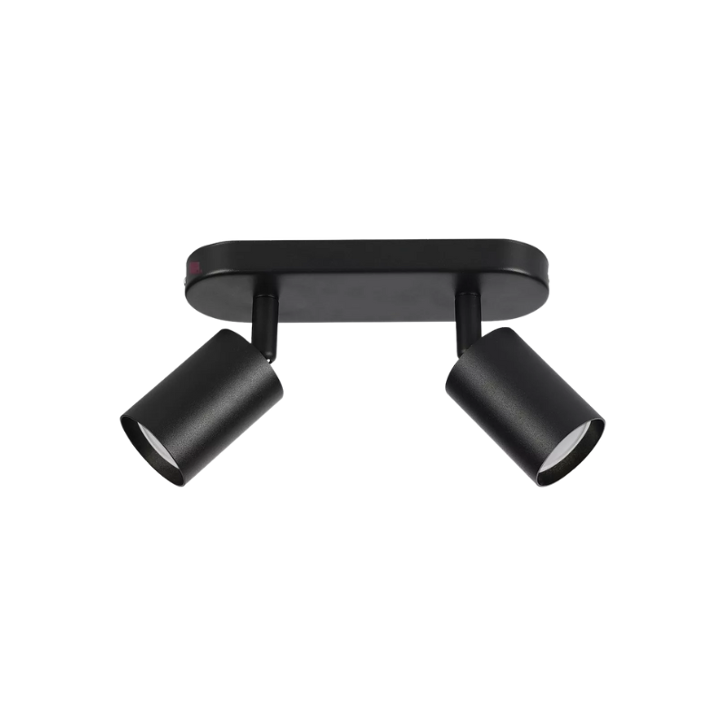 Aplique Negro Porta Ampolleta Dicroica Doble Dirigible Base Redonda