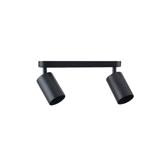 Aplique Negro Porta Ampolleta Dicroica Doble Dirigible Base Redonda