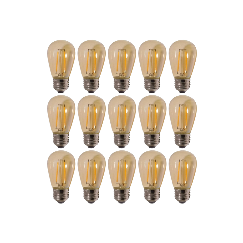 Pack 15 Ampolletas Led Vintage Edison S14 Rosca Normal E27 2w 2700K