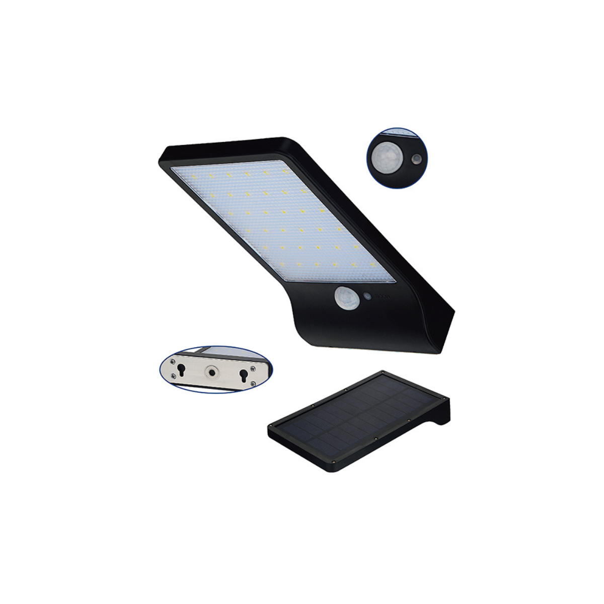 Aplique Foco Led Lampara Luz Solar Sensor Movimiento 36led