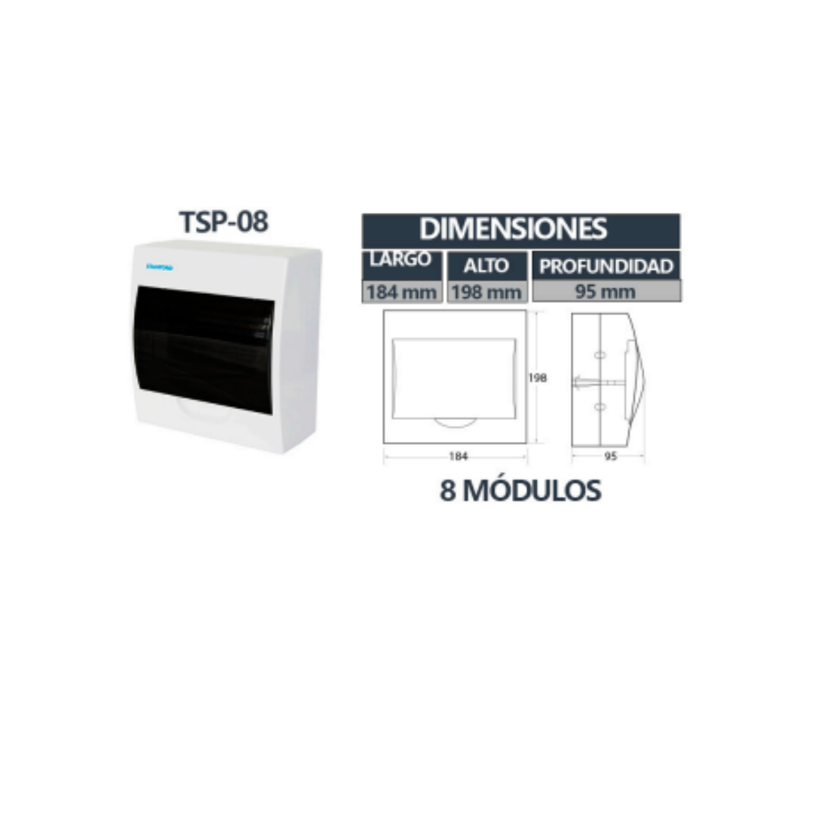 Tablero Sobrepuesto Tapa Humo IP40 8 Circuitos T4 SEC