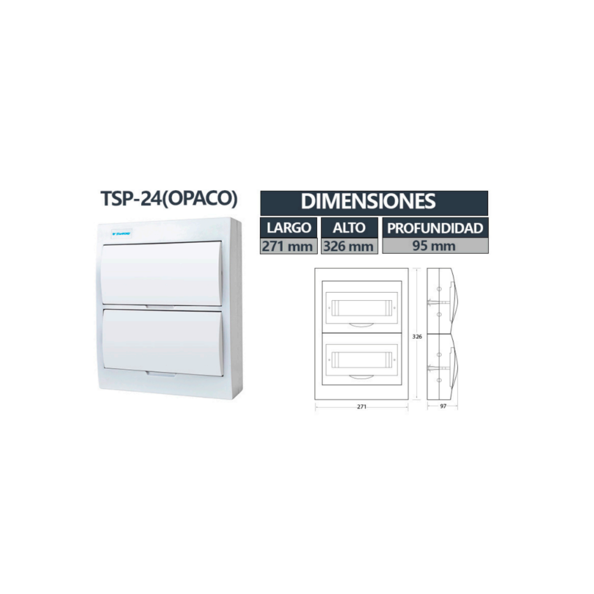 Tablero Sobrepuesto Tapa Opaca IP40 24 Circuitos SEC