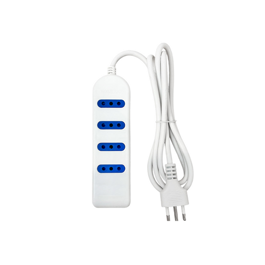 Alargador Electrico Zapatilla 4 Posiciones 1.5 metros Blanca SEC Sin Interruptor