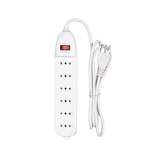 Alargador Electrico Zapatilla 6 Posiciones 3 metros Blanca SEC